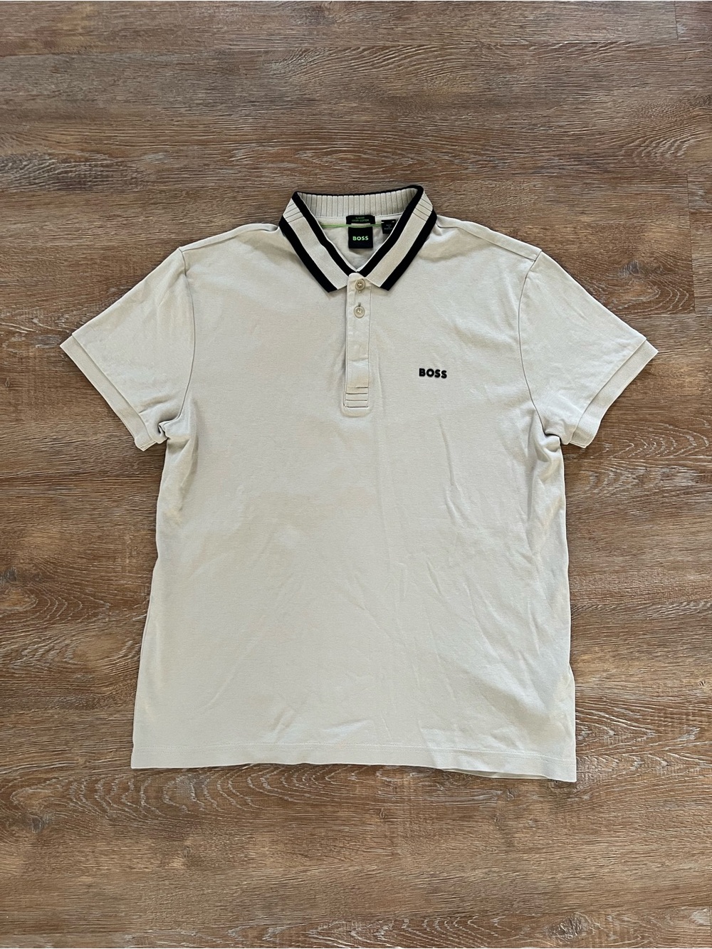 BOSS Paule Slim Fit Polo Shirt Beige | Luxury Cotton Portugal | Mens Large